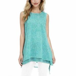 🌺NWT-Fever Overlay Sleeveless Teal Tunic Top